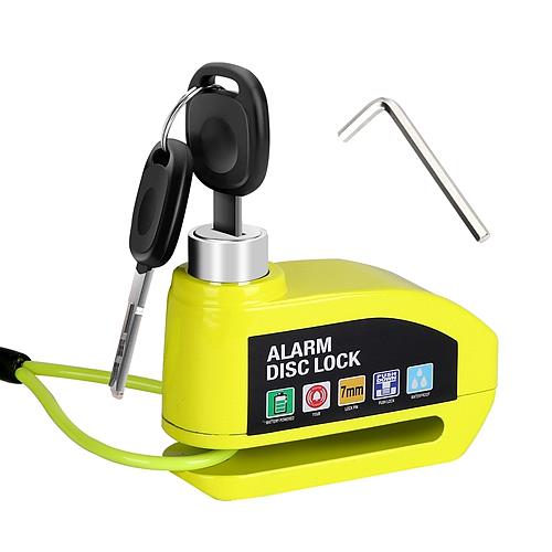 Motorcycle Anti-Theft Disc Lock with 110dB Alarm & Reminder Cable
