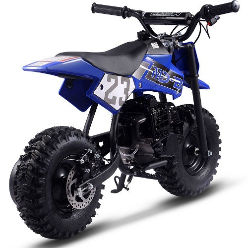 MotoTec Supermoto 50cc 2-Stroke Kids Dirt Bike Blue