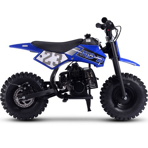 MotoTec Supermoto 50cc 2-Stroke Kids Dirt Bike Blue