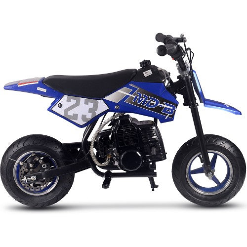 MotoTec Supermoto 50cc 2-Stroke Kids Dirt Bike Blue