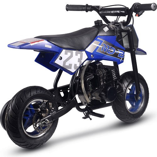 MotoTec Supermoto 50cc 2-Stroke Kids Dirt Bike Blue