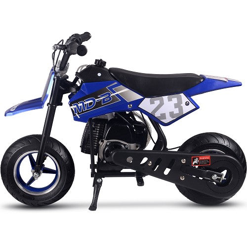 MotoTec Supermoto 50cc 2-Stroke Kids Dirt Bike Blue