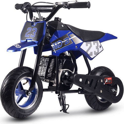 MotoTec Supermoto 50cc 2-Stroke Kids Dirt Bike Blue