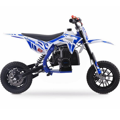 MotoTec Villain 52cc 2-Stroke Kids Gas Dirt Bike Blue