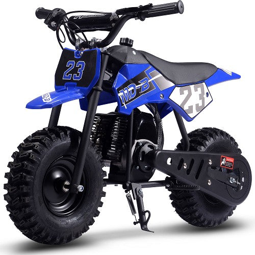 MotoTec Supermoto 50cc 2-Stroke Kids Dirt Bike Blue